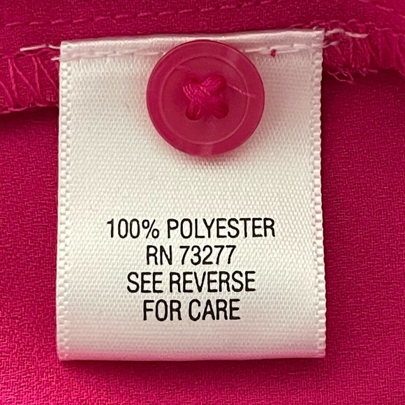 Dana Buchman Pink Crepe Roll Tab Blouse Top Size Medium - Picture 6 of 7